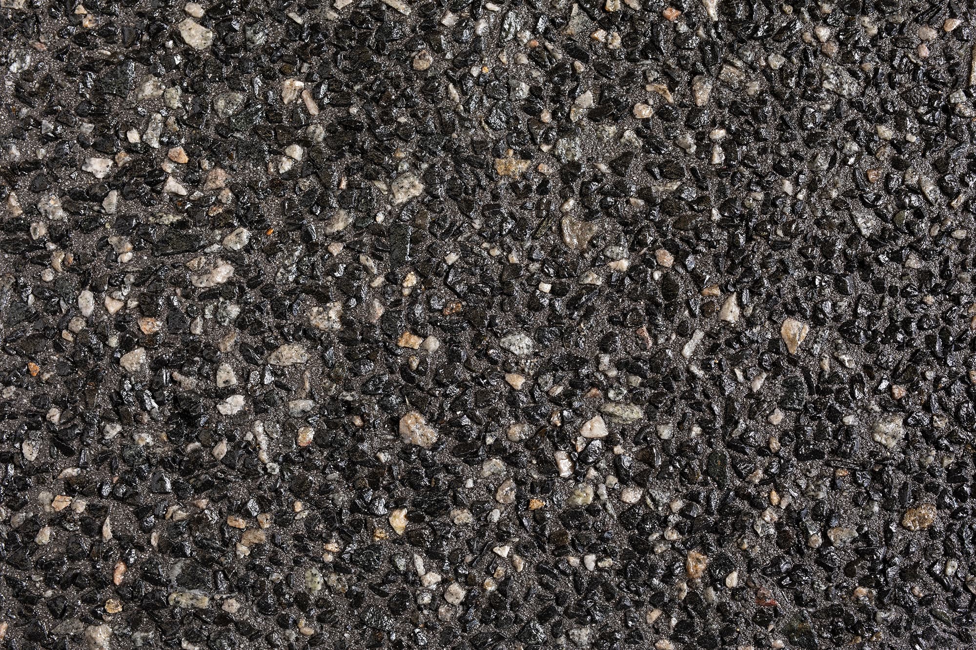 Preston Beach Black exposed aggregate concrete sample