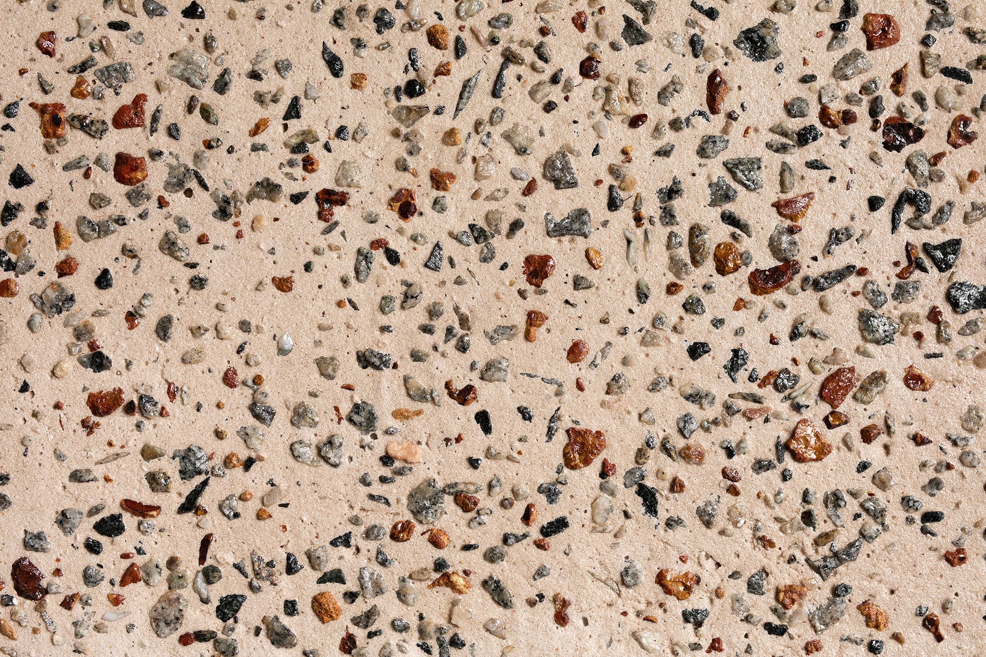 Roleystone exposed aggregate concrete sample