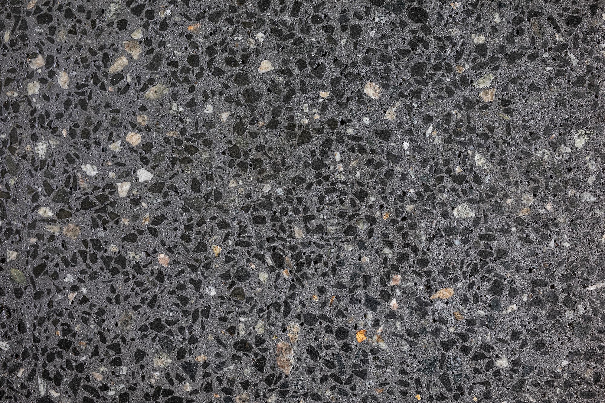 Preston Beach Black honed aggregate concrete sample