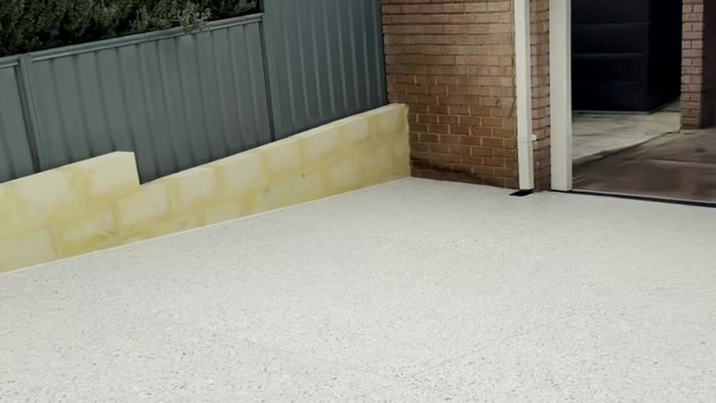 Singleton exposed aggregate driveway installed in Leeming