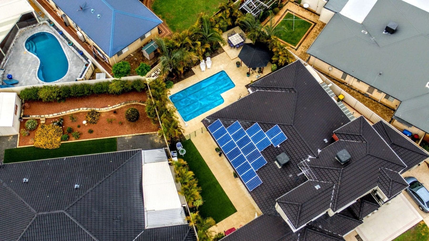 Liquid limestone pool surround viewed from above