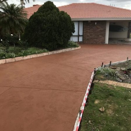coloured concrete driveway