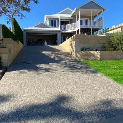 Home 13 exposed aggregate driveway